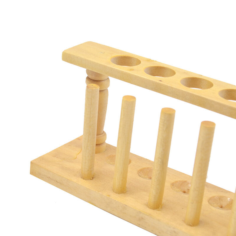 1 Pc Wooden 6 Holes Test Tube Airing Storage Rack for Chemistry Lab Supplies