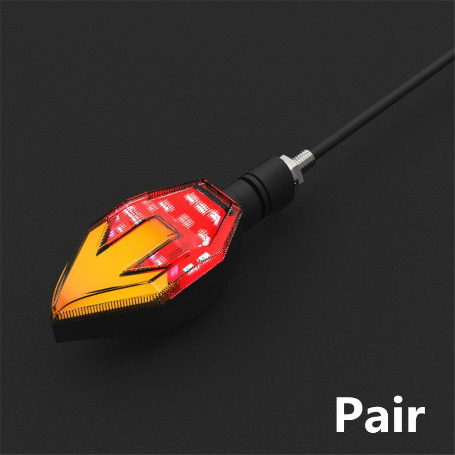 -XNRed+Yellow Dual Colors Motorcycle Arrow Turn Signals LED Indicator 10mm Screw