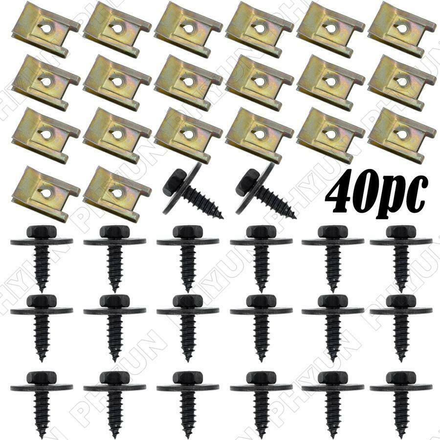 20 Sets Chassis Engine Guard Metal Screws Clips For BMW E46 E92 E90 F10 X1 X3 X5