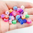 100Pcs Flower Beads Charms for Bracelet DIY Hair Bead Phone Straps Key Bag