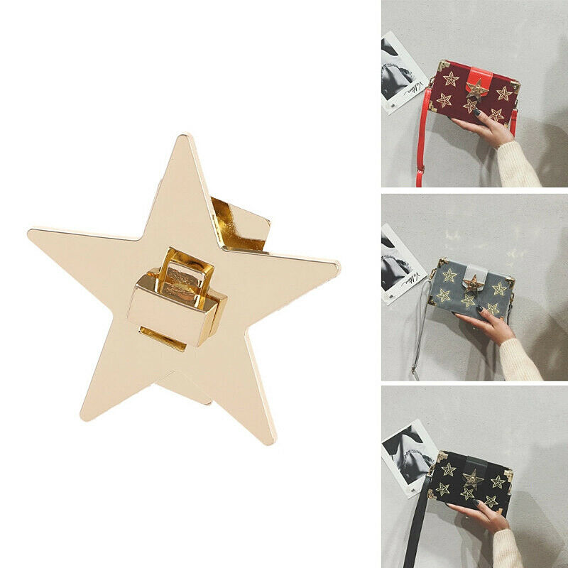 1x Star Metal Bag Buckle Clasp Turn Twist Lock DIY For Handbag Purse Hardware