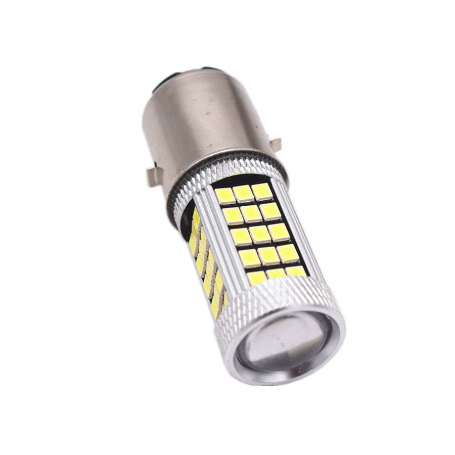 1Pair 12V 80W White LED BA20D 2835 66SMD Motorcycle Headlight DRL Fog Light Bulb