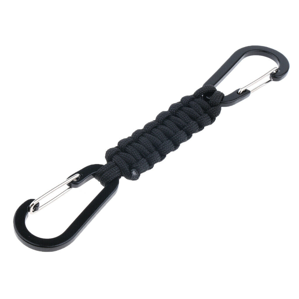 Paracord Keychain Carabiner Survival Tool with Carabiner Black