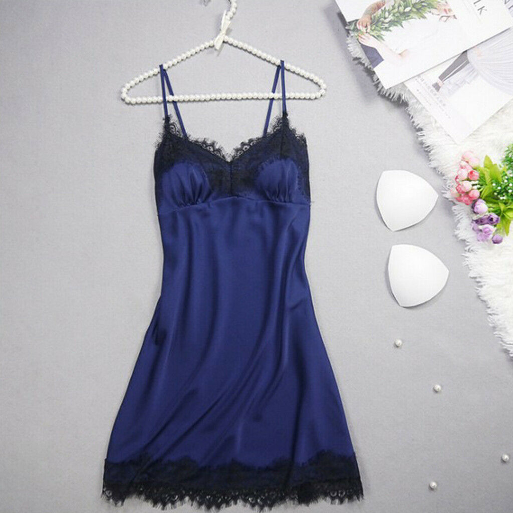 2x Women Lace Pajamas W/ Chest Pads Bridal Shower Night Dress Babydoll