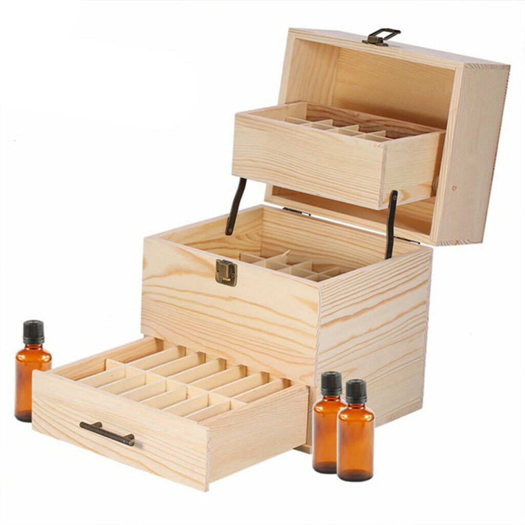 59 slots Essential Oil Holder Wooden Storage Box Container Aromatherapy