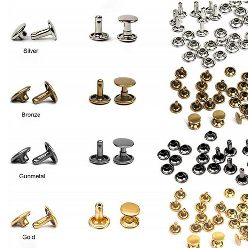 480x/Set Leather Rivets Double   Rivet Tubular Metal Studs with 3PCS Tools