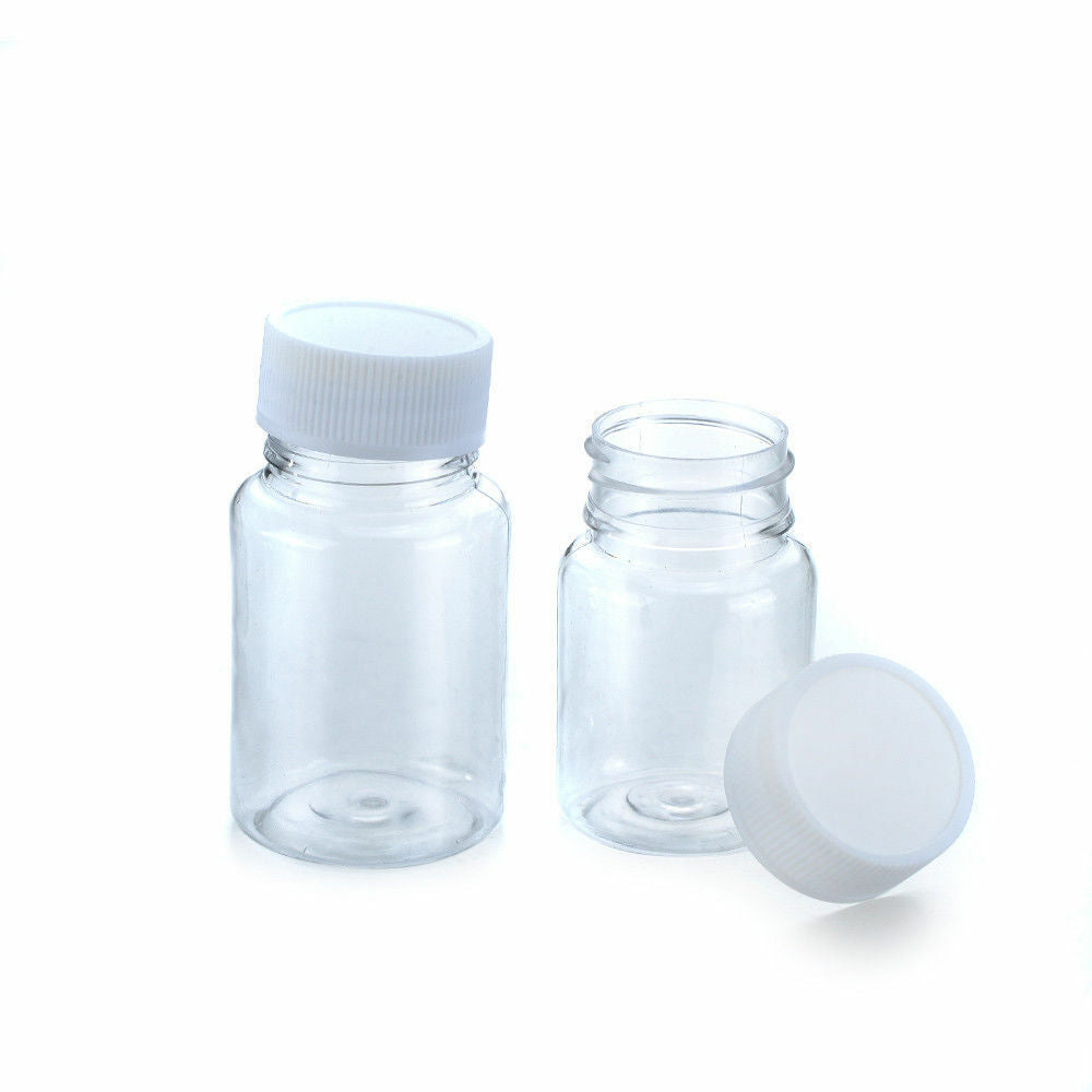 10pcs 80ml Empty Plastic Pill Bottle Medicine Container Cap Vitamin Capsule Drug