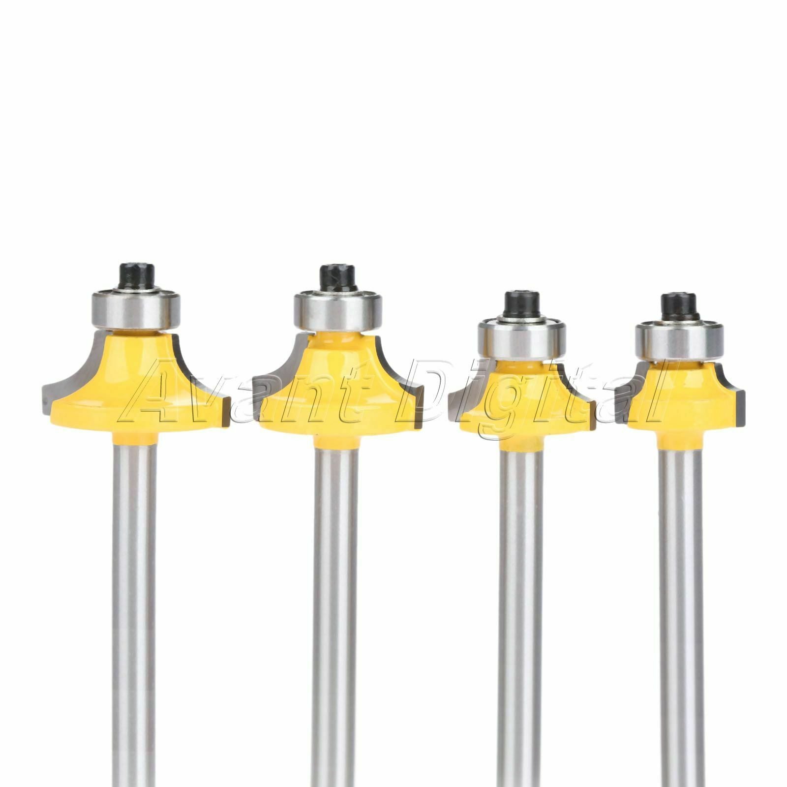 Round Over Woodworking Router Bits Set Engraving Milling Cutter Tool 1/4" Shank