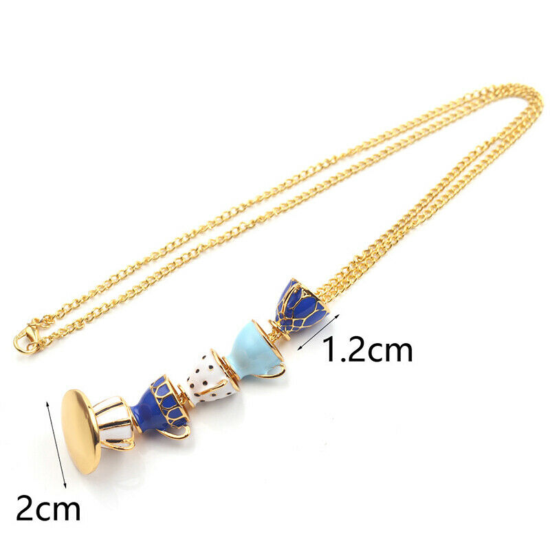 Woman Long Sweater Chain Tea Cup Pendant Necklace Enamel Charm Jewelry Gif%PJ.DD