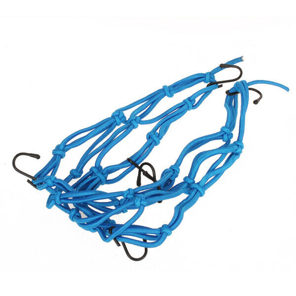 Blue Bungee Motorcycle Helmet Cargo Net 6 Hooks Luggage Package Cargo Net Load