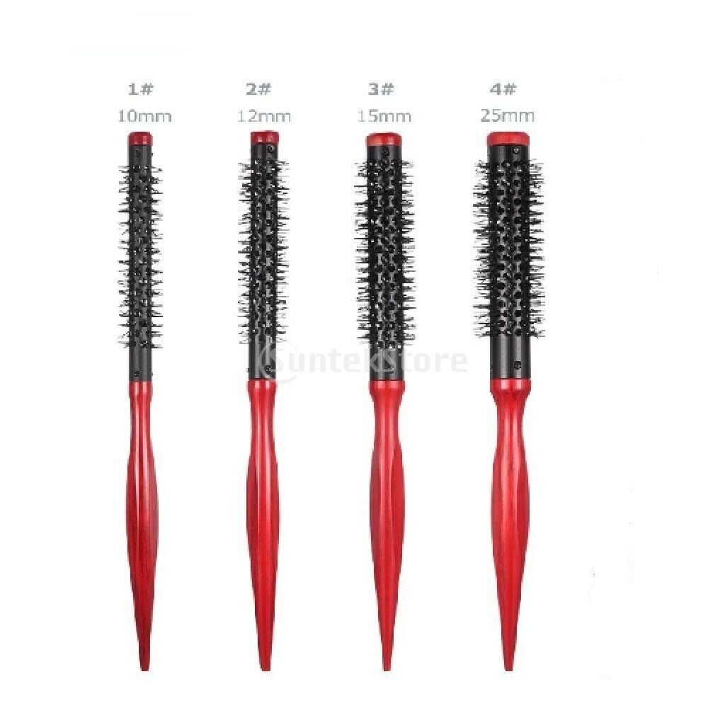 4Pcs Salon Barber Styling Round Brush Rat Tail Quiff Roller Comb Hairbrush