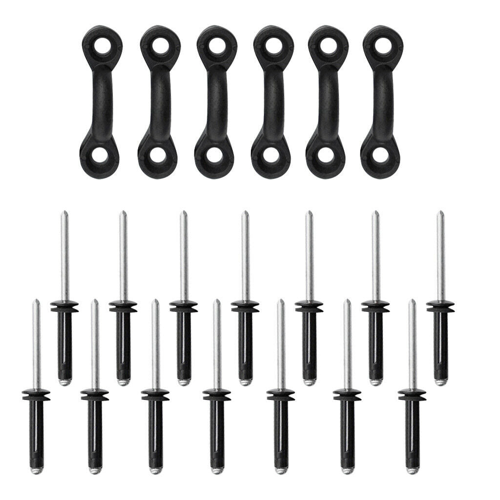Kayak 6 Deck Loop Pad Eyes + 12 Rivets Boat Fishing Rigging Bungee Hardware