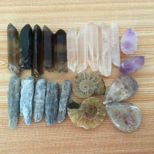 Mixed 100%Natural Quartz Crystal Kyanite Mineral Specimens Rough Stone Craft 50g