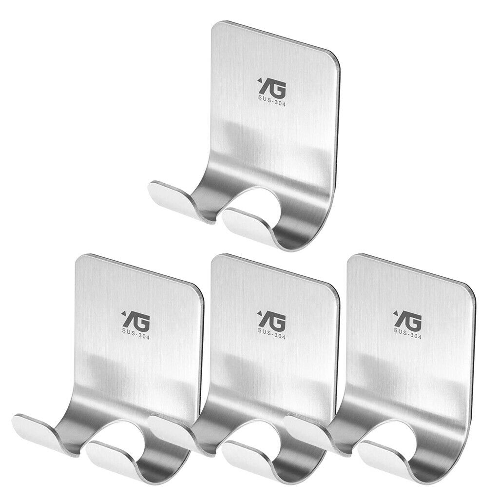 Metal Shower  Holder Plug Holder Hook Self Adhesive for Bathroom 4pcs