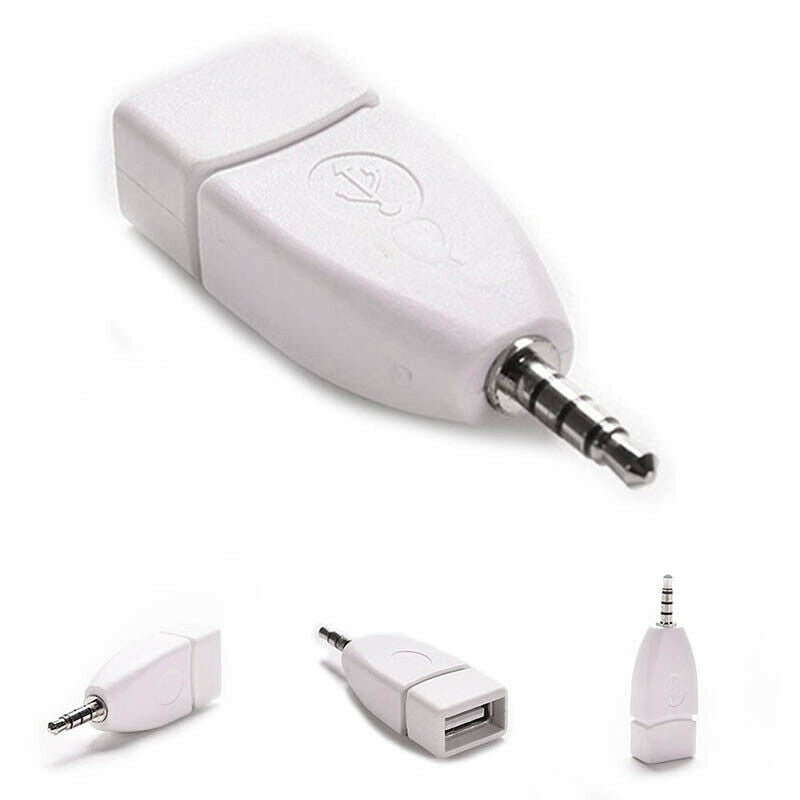 Universal 3.5mm Male Aux Audio Plug Jack To USB 2.0 Female Converter Adapter US