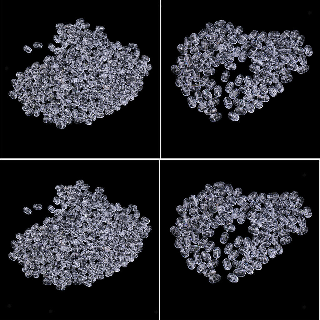 300 Pieces Fishing Beads Plastic Oval Beads Double Pearls Drill Cross Clear