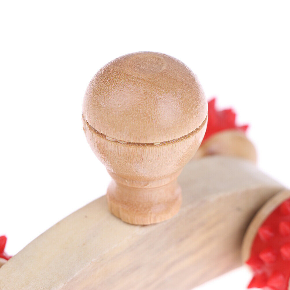 Solid Wooden Roller Relaxing Hand  Massage Tool Reflexology Face Foot Body _L Kt