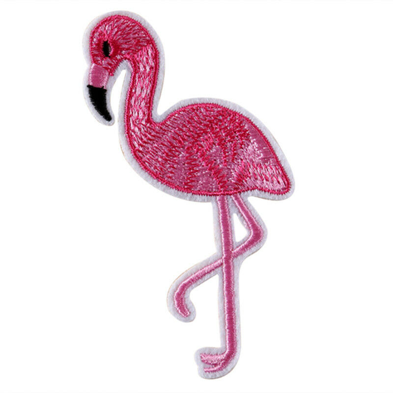10X Flamingo Patch Embroidered Sew Iron On Bag Fabric Applique DIY Cr YUB Qx