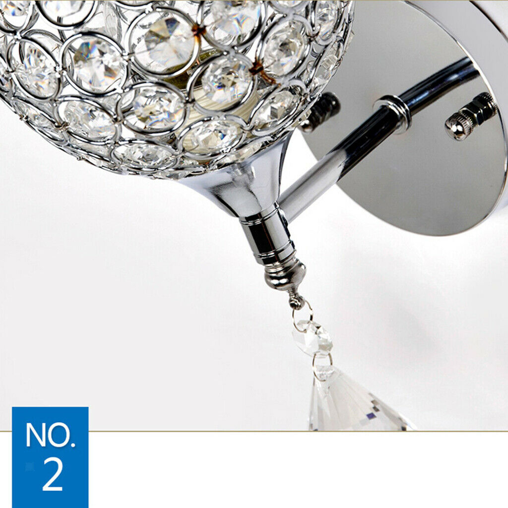 European Crystal Wall Lamp Reading Sconce Light Indoor Loft Corridor Decor
