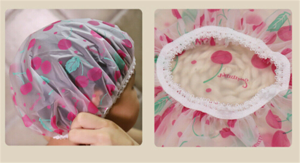 2 Pc Kids Children Shower Cap Waterproof Elastic Bath Hat Cleaning Hat Cu.l8