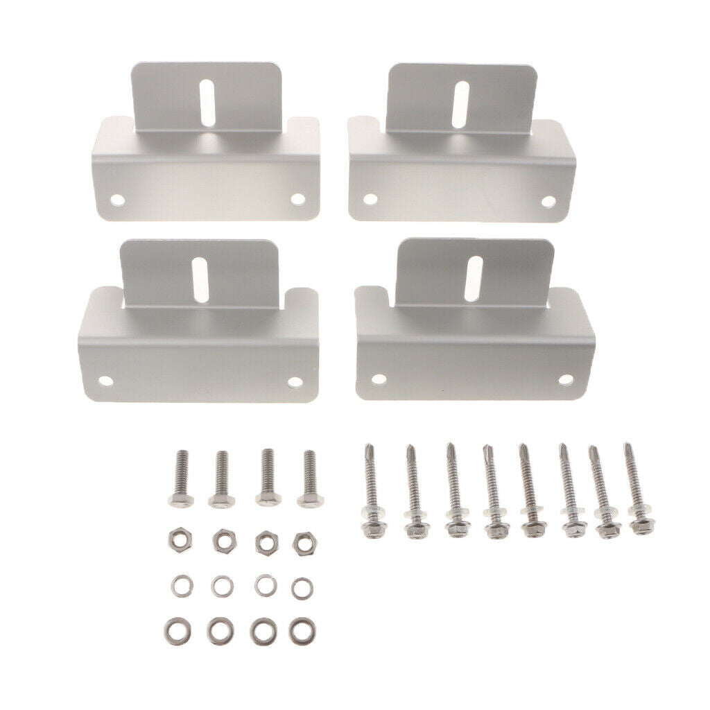 8 x Aluminum RV Boat Roof Solar Panel Mounting Z Type Brackets with 12 Bolts