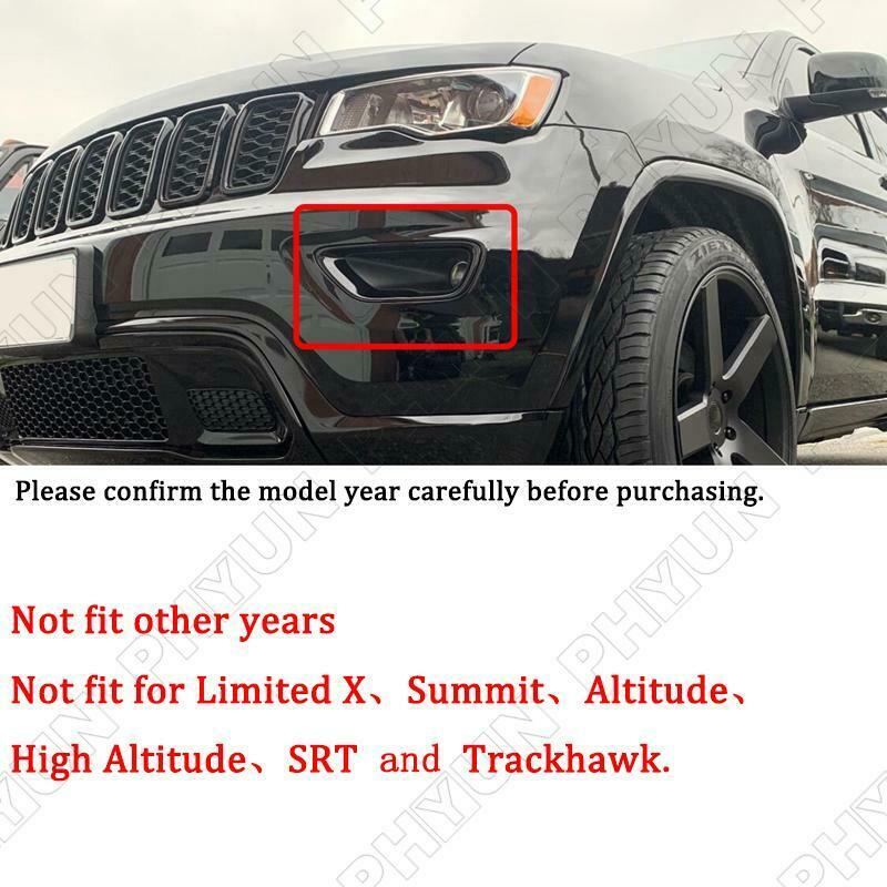 Black Car Fog Light Cover Lamp Frame Accessories For Jeep Grand Cherokee 2017-21
