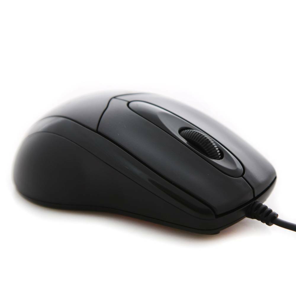 UK Black Ergonomic USB Wired Mice Scroll Wheel Optical Mouse For PC Laptop New!