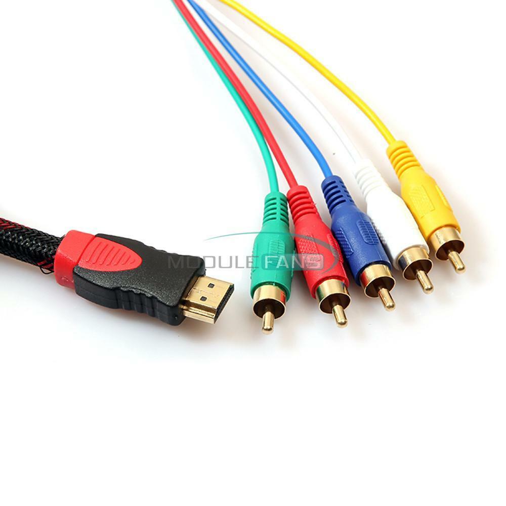 HDMI Male to 5 RCA RGB YPbPr Audio AV Component Convertor Cable Lead MF