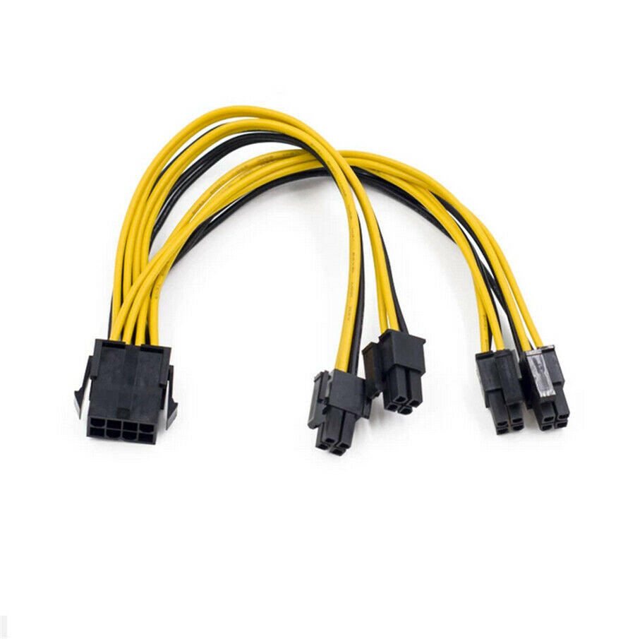 10Pcs CPU 8 Pin to Dual 8 Pin EPS 12V Motherboard Power Supply Cable Y-Splitter