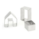 Mini Gingerbread House Cookie Cutter Set 3 Pieces Stainless Steel Biscuit Mold