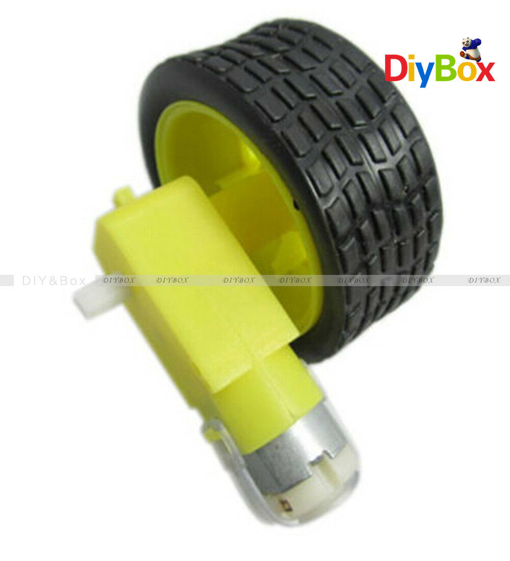 Smart Car Robot Plastic Tire Wheel with DC 3-6V Gear Motor for Arduino