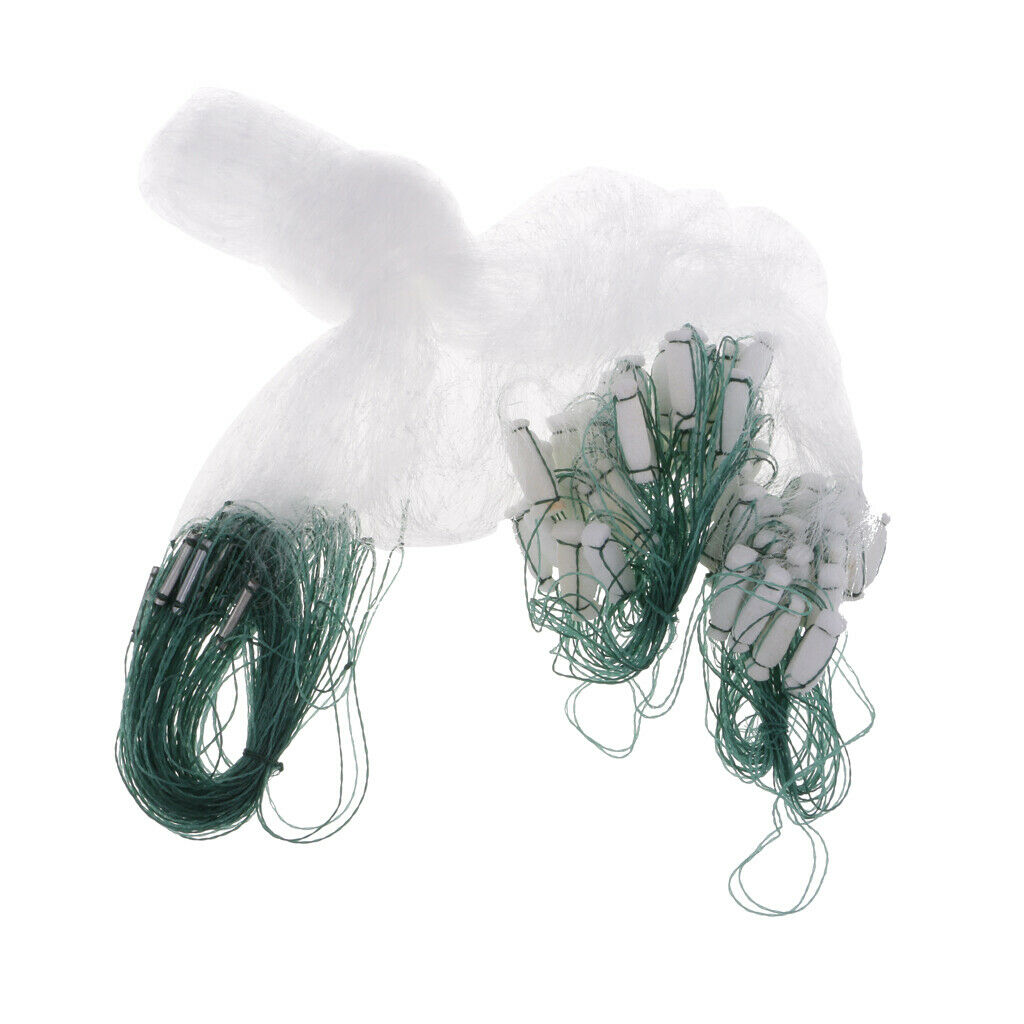 2X Fishing Fish Sinking Gill Net 1 Layers Net Soft Bait Trap with Float 0.7x15m