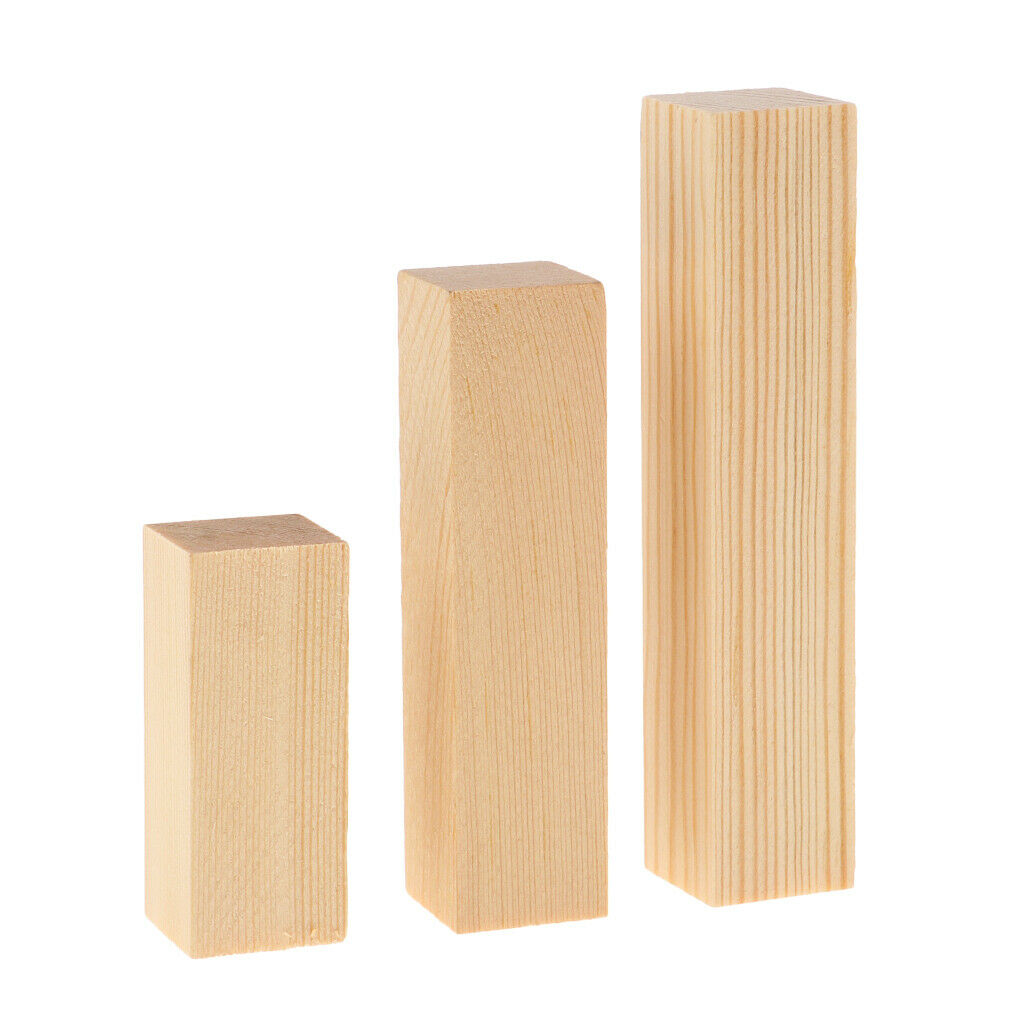 10Pc Balsa Wood Blocks Rods (5cm) Height for DIY Wood Craft Woodworking Modeling