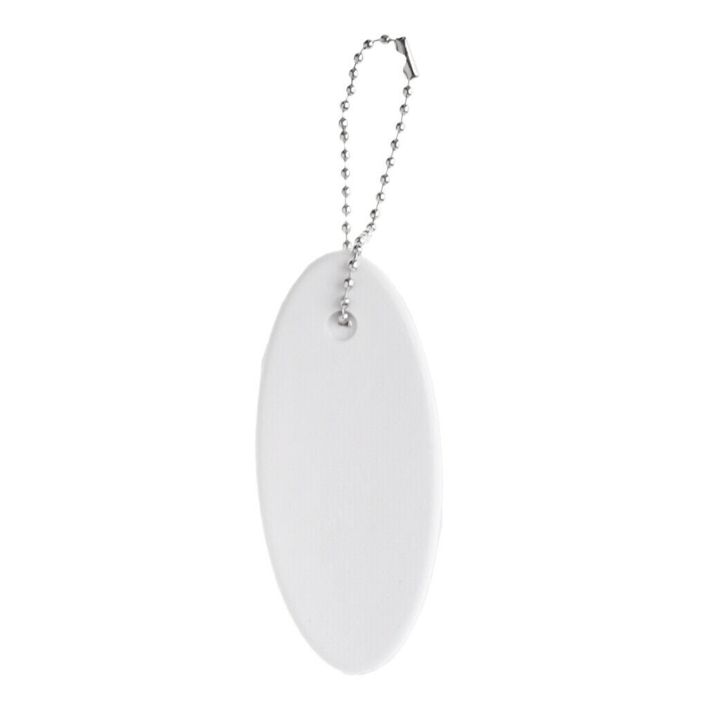 White Foam Floating Oval Keychain Keyring Water Sports Boating Key Float