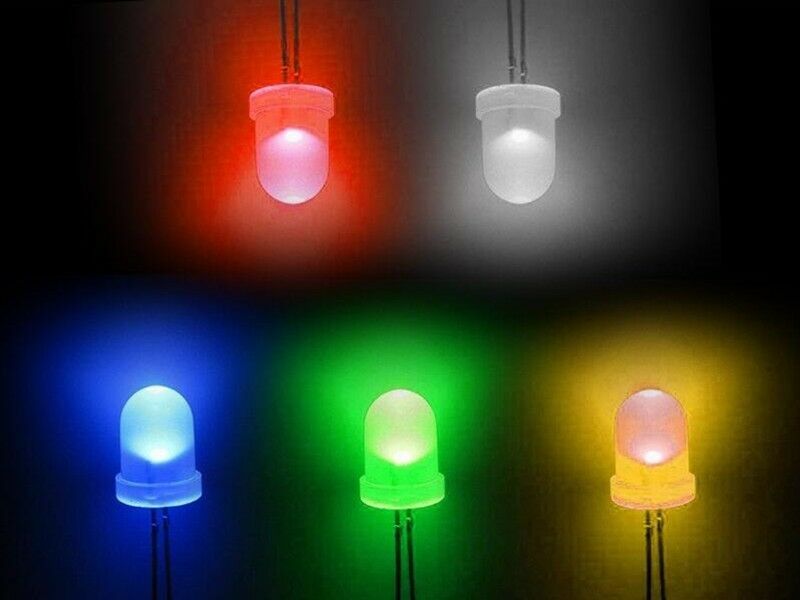 5mm Red Green White Blue LED Light Emitting Diodes 100pcs
