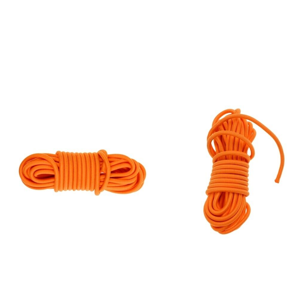 2pcs 5mm X 5 Meters ORANGE ELASTIC BUNGEE ROPE
