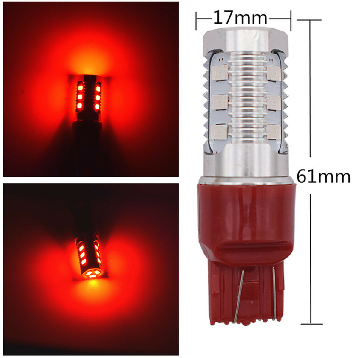 2Pcs T20 7443 LED Flash Lamp For Shift/Brake/Rear Fog/Reversing /Tail Light Bulb
