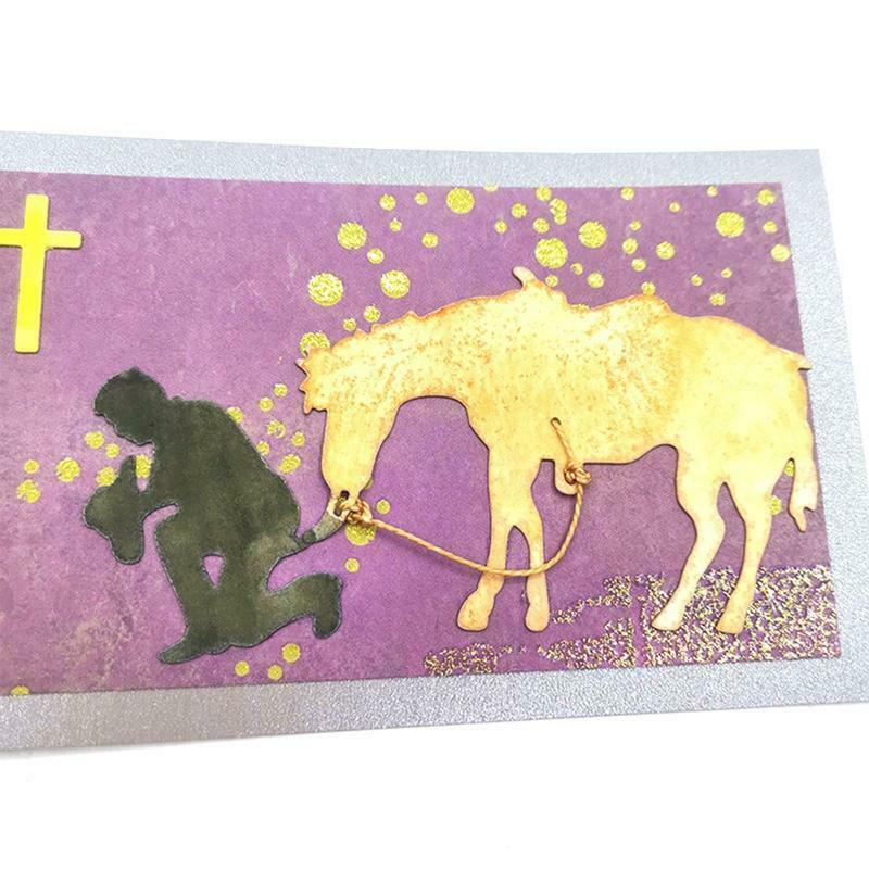 Horse Man Cutting Dies Embossing Stencil Template for Scrapbooking Making Card