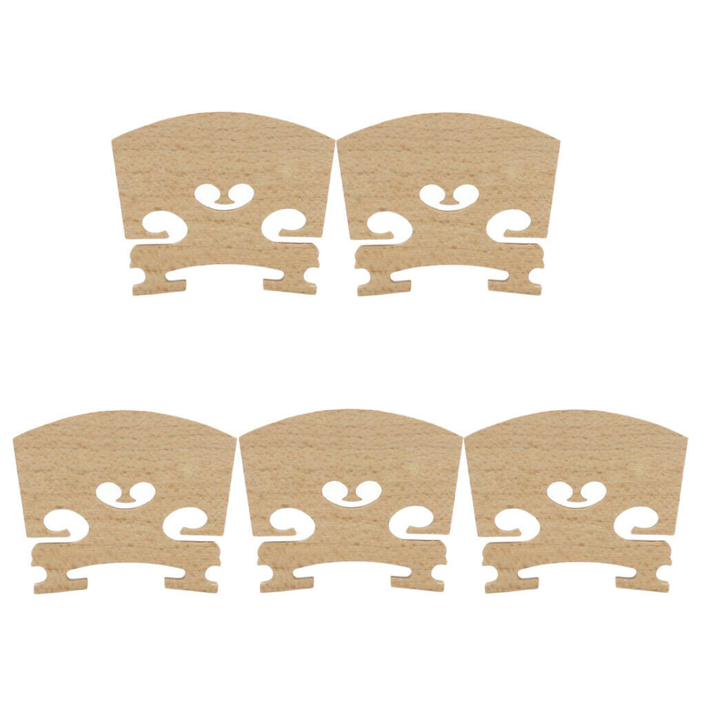 5 Pieces 4/4 Violin Bridge Maplewood DIY for Violinist Students Beginners