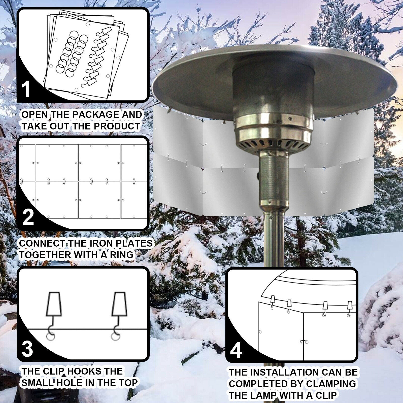 Heat Focusing Reflector Foldable Round Natural Gas Natural Gas Heaters