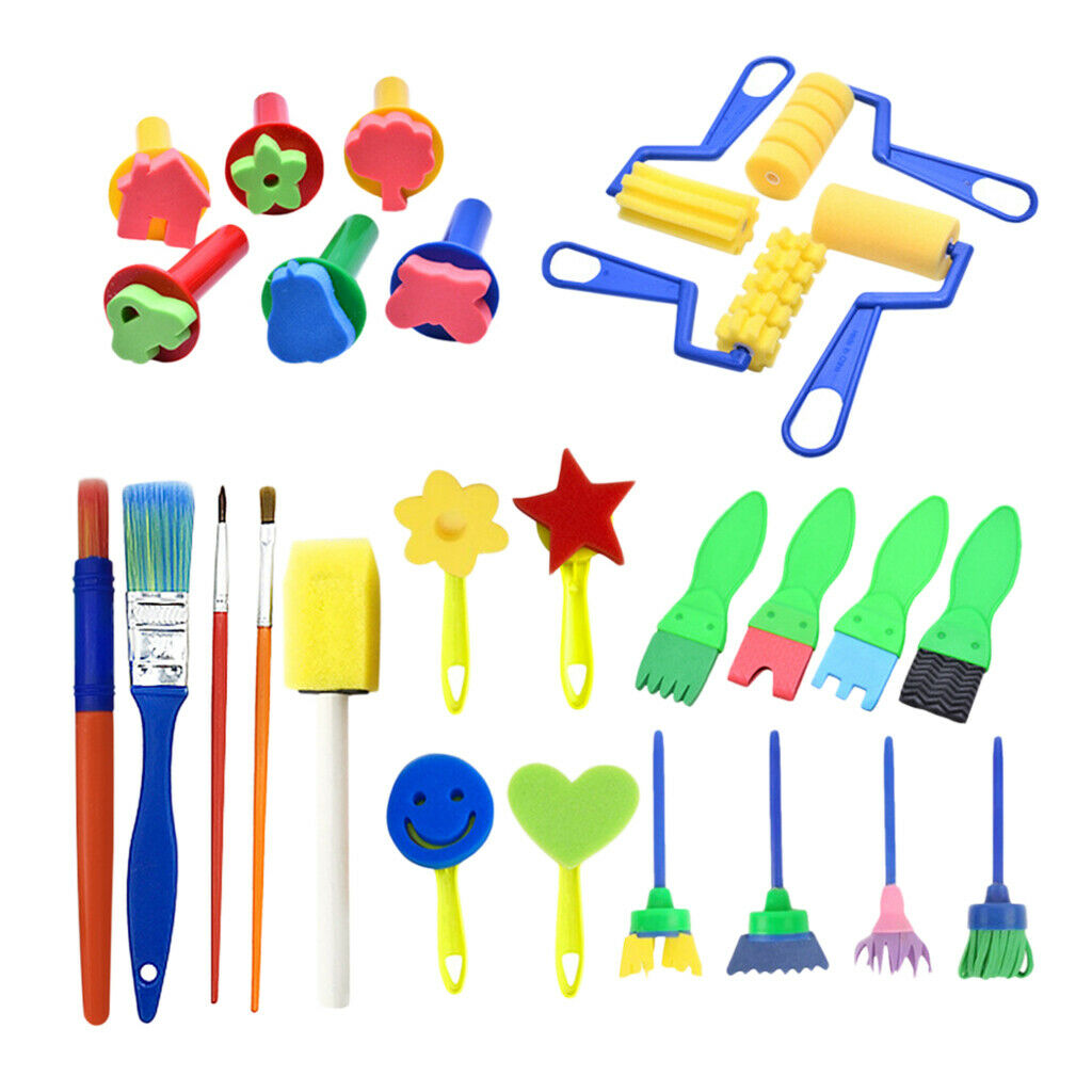 27pcs Art Creation Tools Family Time Props Painting Sponge Brushes Durable Art