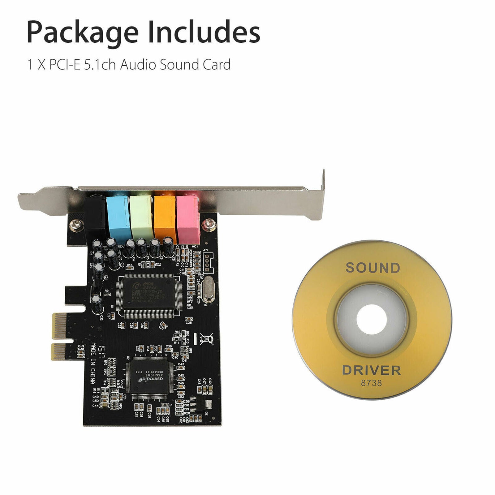 Pci Express 5.1-Channel Sound Card Cmi8738 Audio Sound Card W/ Low Pr K4W3
