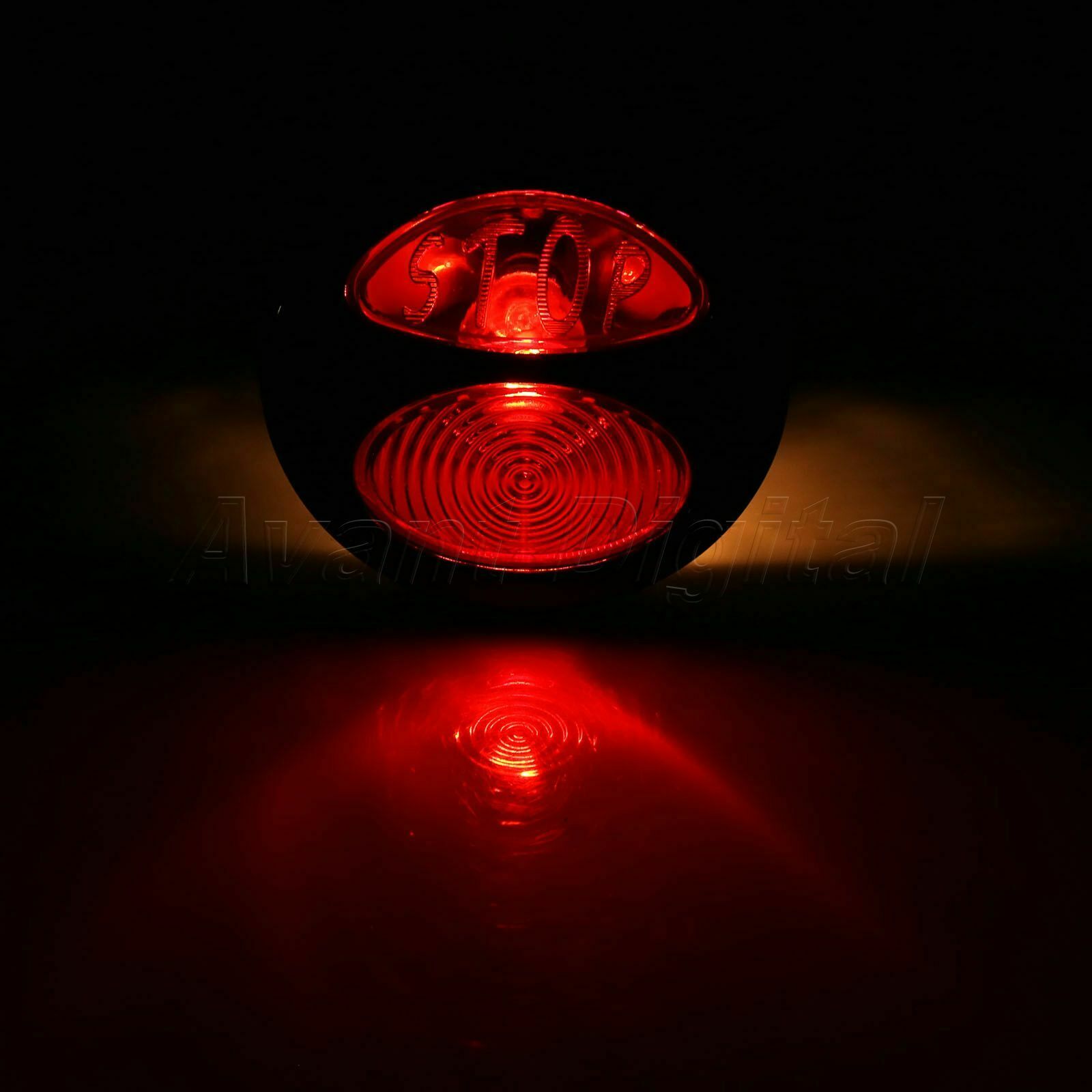 Universal Black Shell Motorcycle Tail Brake Light "STOP " Rear Lamp Bulb