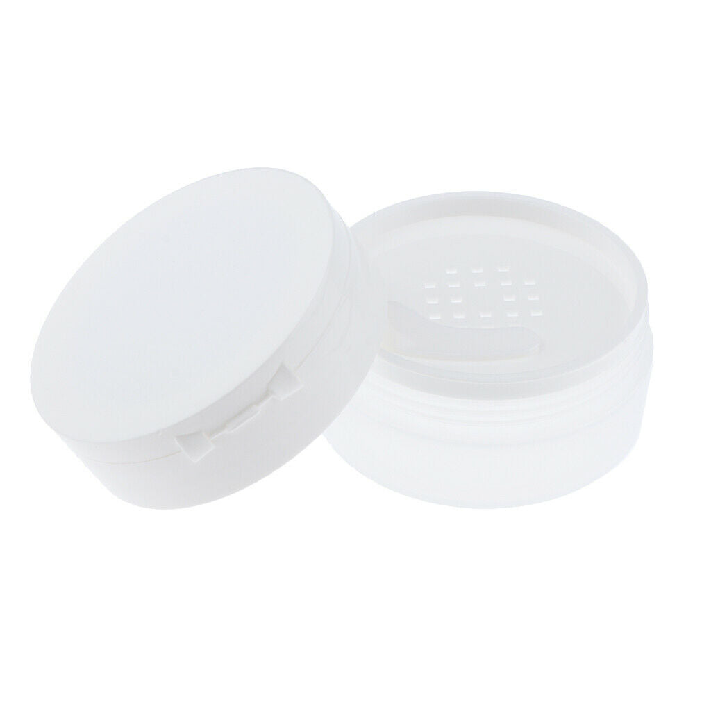 2x Travel Empty Makeup Loose Powder Container Pot Case w/ Mirror Sifter Lid