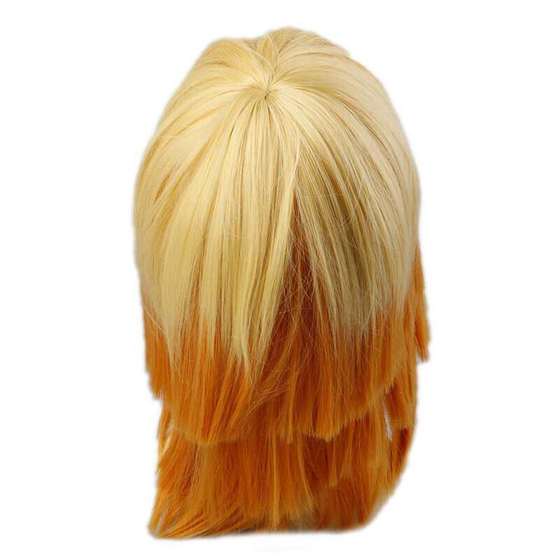 Anime Cartoon Characters Agatsuma Zenitsu Yellow Orange Long Curly Wig CospY1