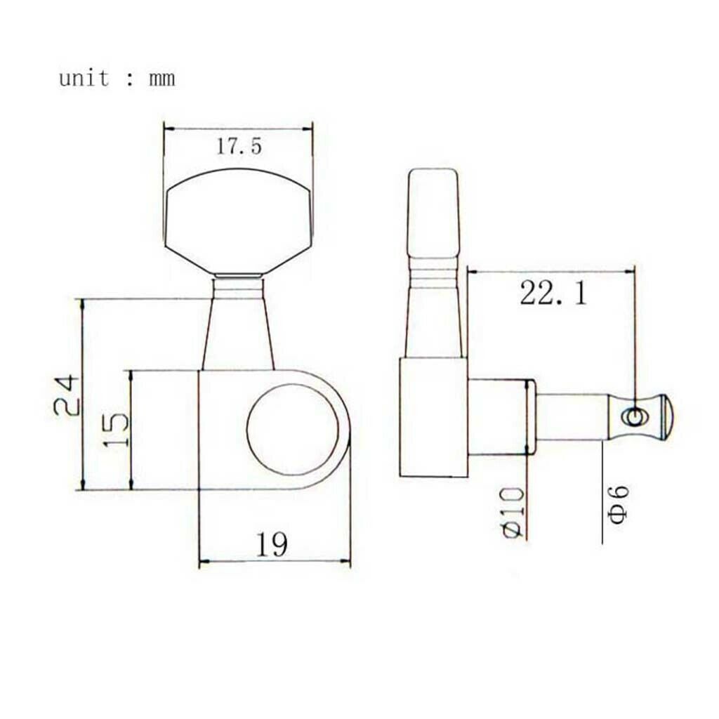 3R3L String Tuning Pegs Tuners Square Button For Folk Electric Guitar Parts