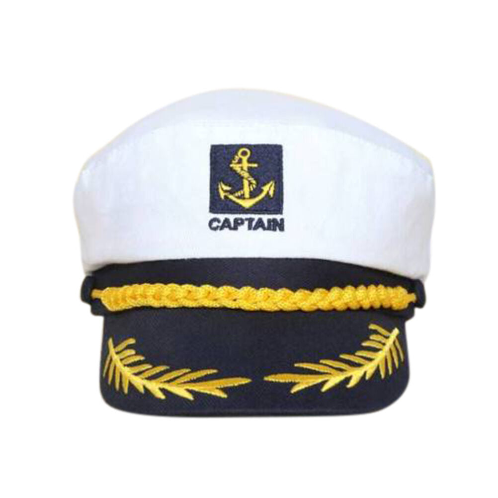 Adjustable Navy Marine Yacht Boat Ship Sailor Captain Fancy Costume Hat Cap C Fx