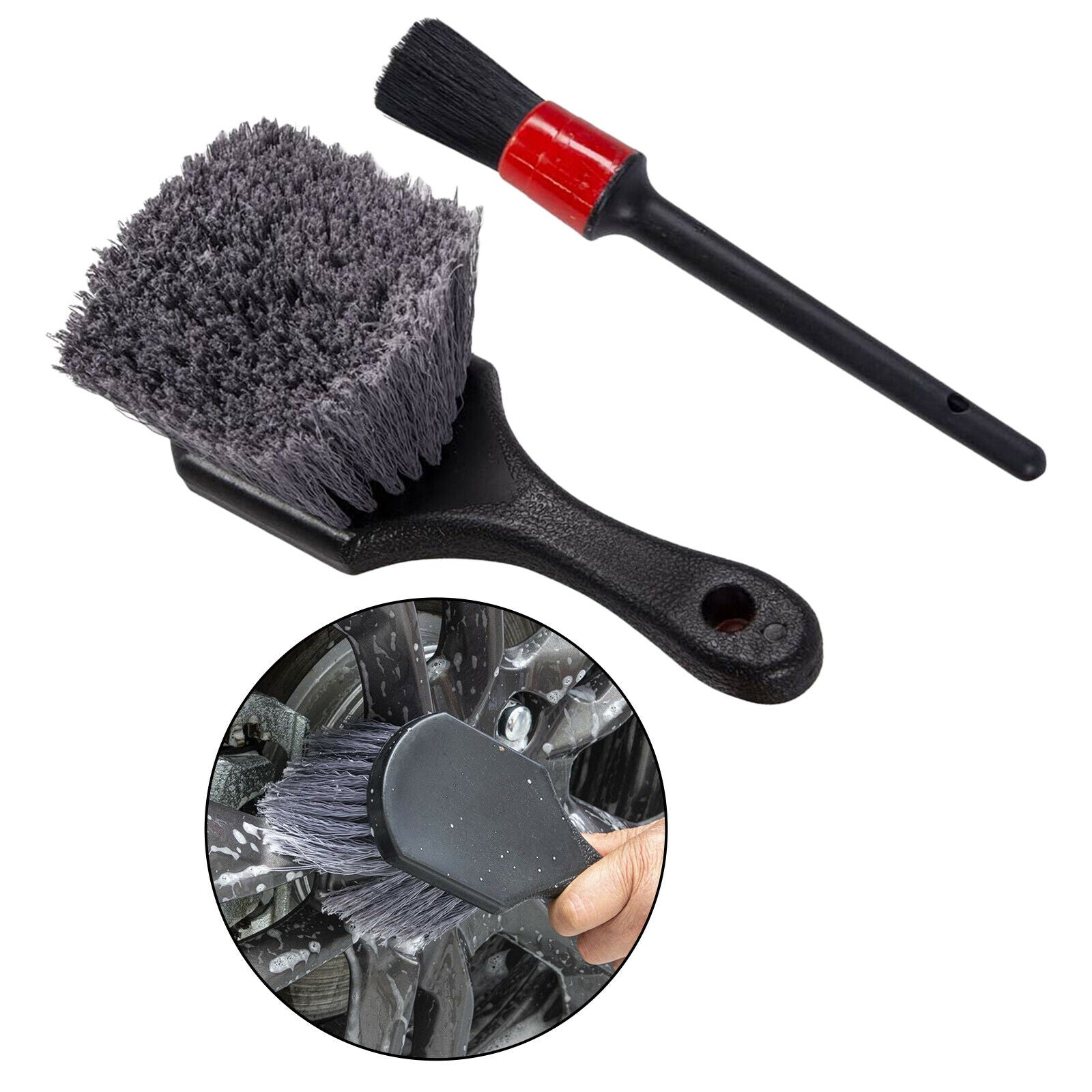 2PCS Car Detailing Brush Kit Vehicle Automobile for Clean Brush Car Care