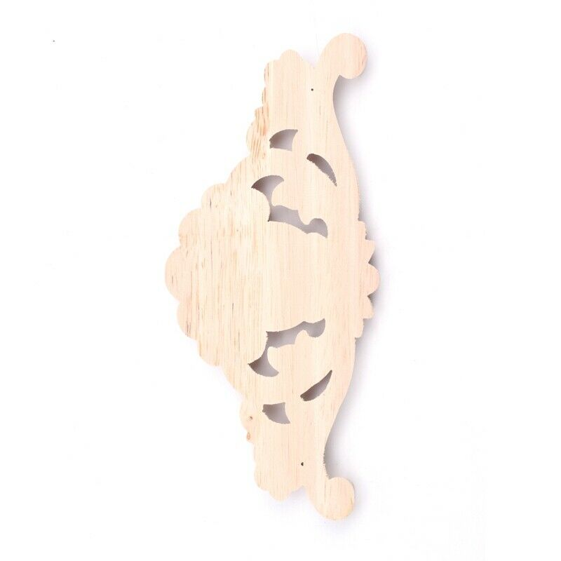 1X Exquisite Classic Rubber Wood Carved Applique Retro Furniture Craft Decor (E6