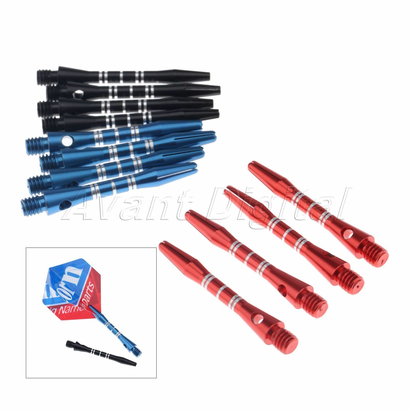 Aluminum Alloy Darts Shafts 2BA Thread Professional Darts Accessory 3 Colors